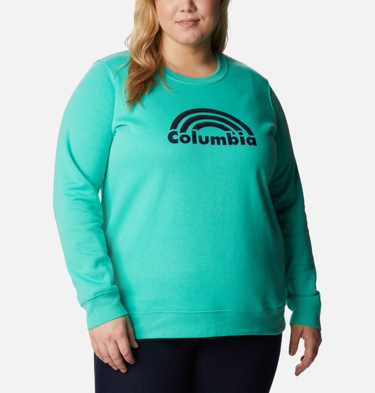 Hanorace Columbia Trek Graphic Crew Dama Turcoaz | Plus Size ERZ89SA1M